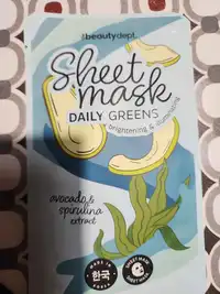 THE BEAUTY DEPT - Sheet mask daily greens avocado & spirulina extract