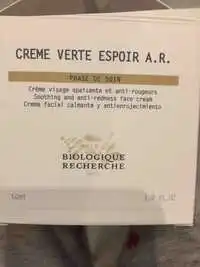 BIOLOGIQUE RECHERCHE - Crème verte espoir A.R.