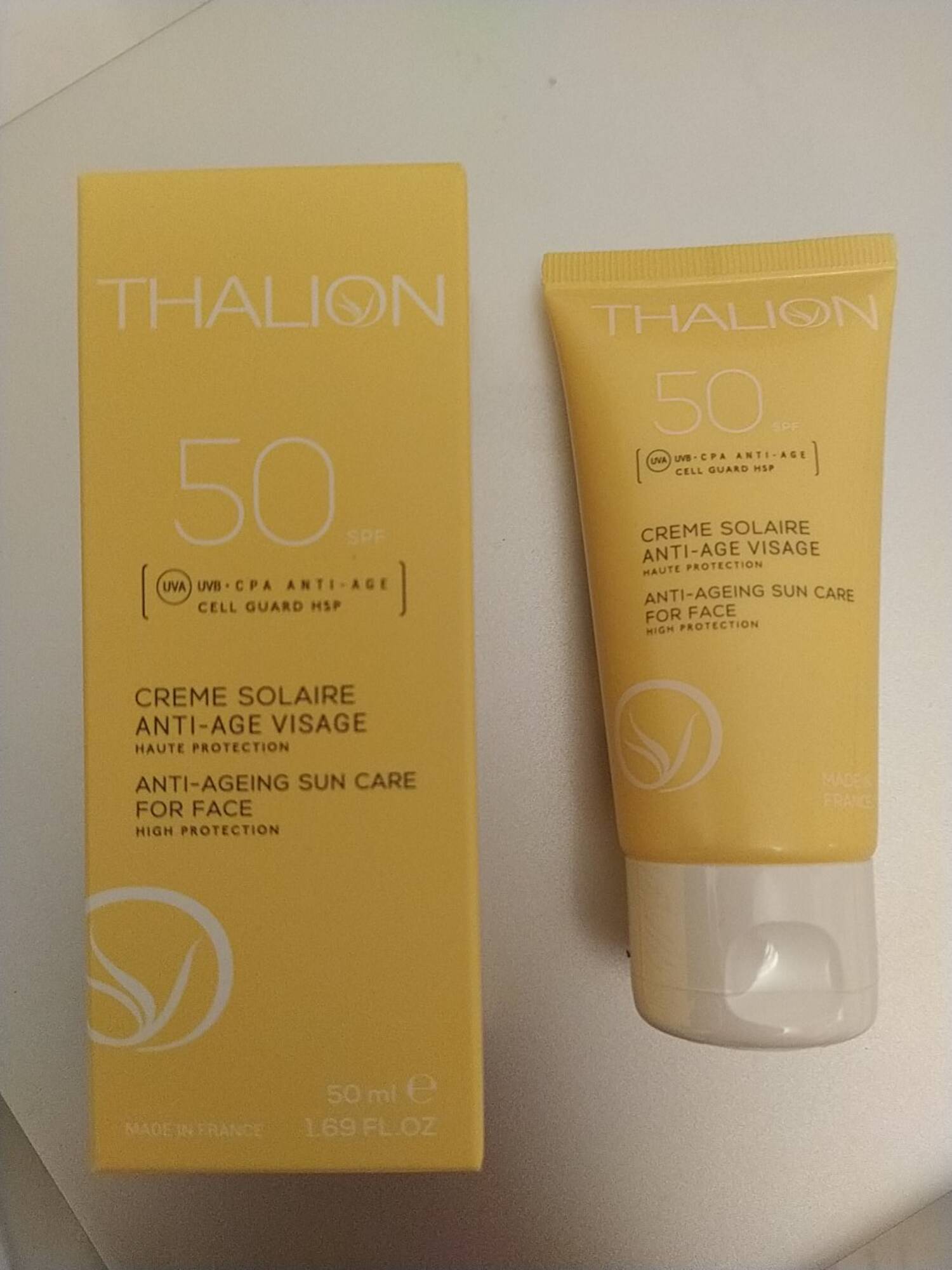 THALION - Crème solaire anti-âge visage 50 SPF