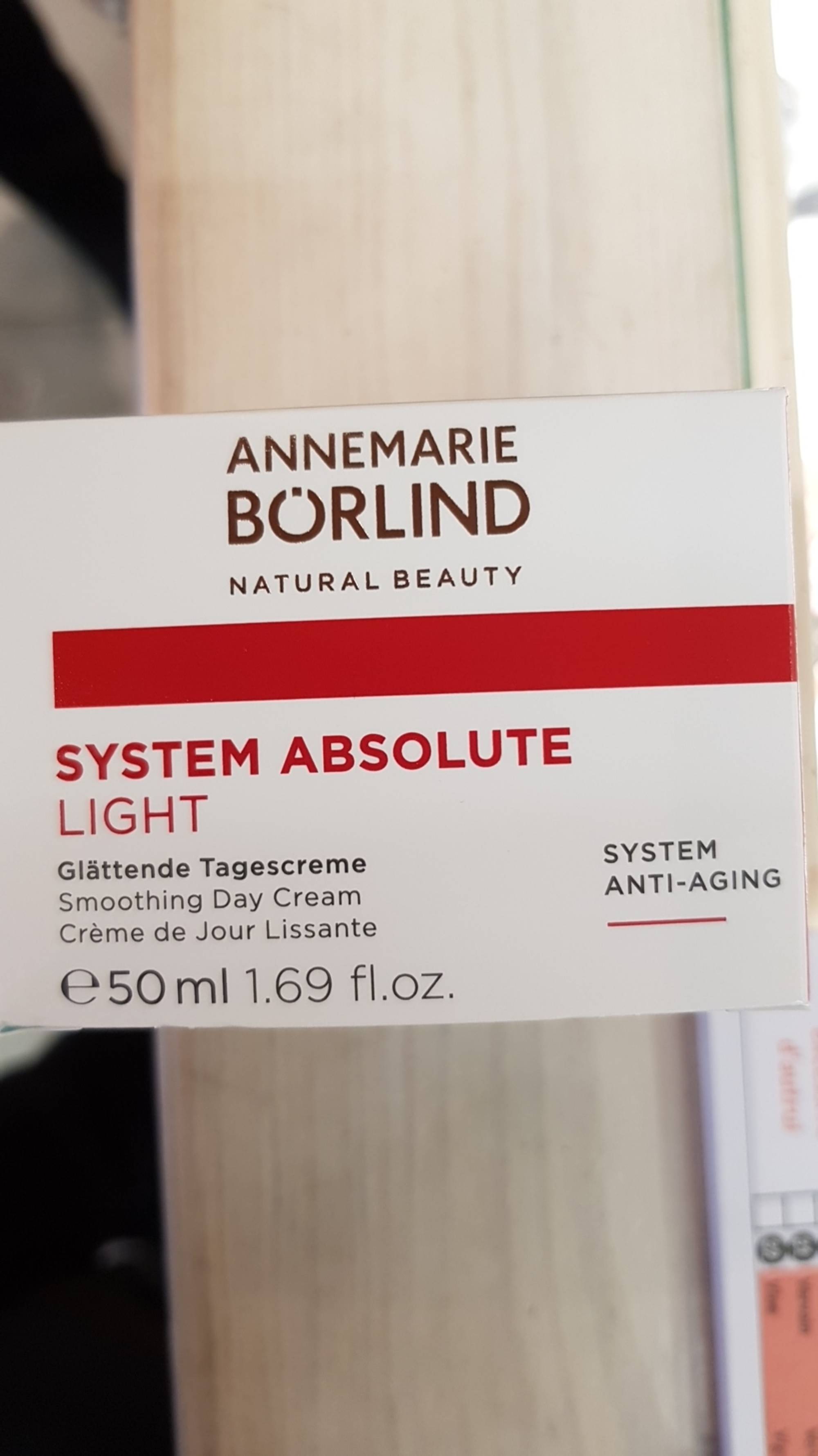 ANNEMARIE BÖRLIND - System absolute light - Crème de jour lissante