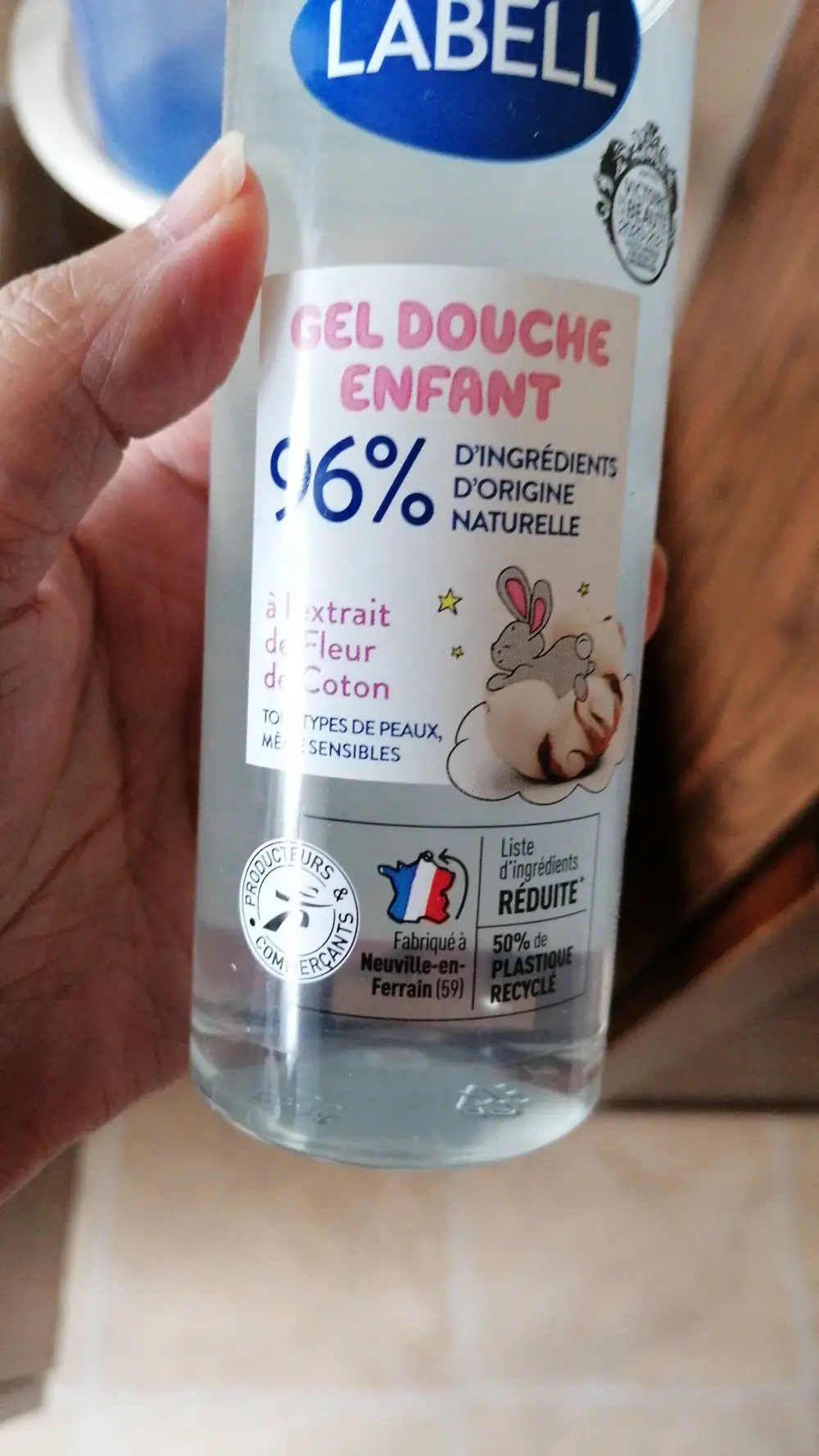 LABELL - Gel douche enfant à l'extrait de fleur de coton