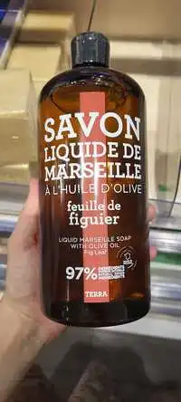 TERRA - Savon liquide de Marseille à l'huile d'olive feuille de figuier