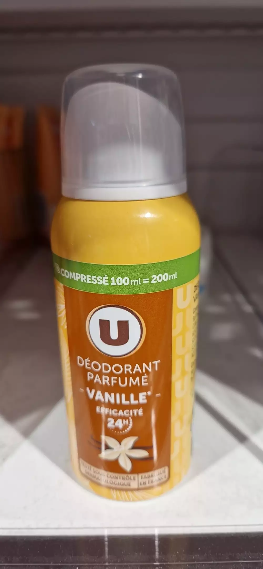 U - Déodorant parfumé vanille 24H