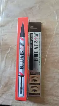 MAYBELLINE - Build-a-brow - 2-en-1 feutre à sourcils + gel fixateur 260 deep brown
