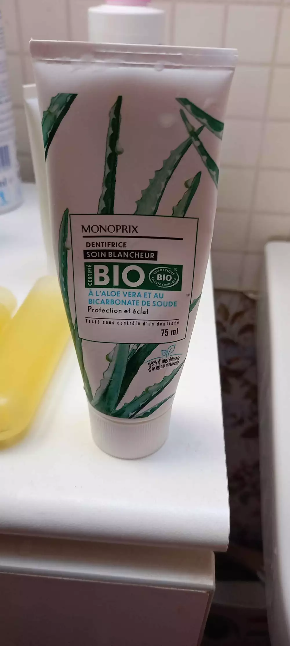 MONOPRIX - Dentifrice bio soin blancheur