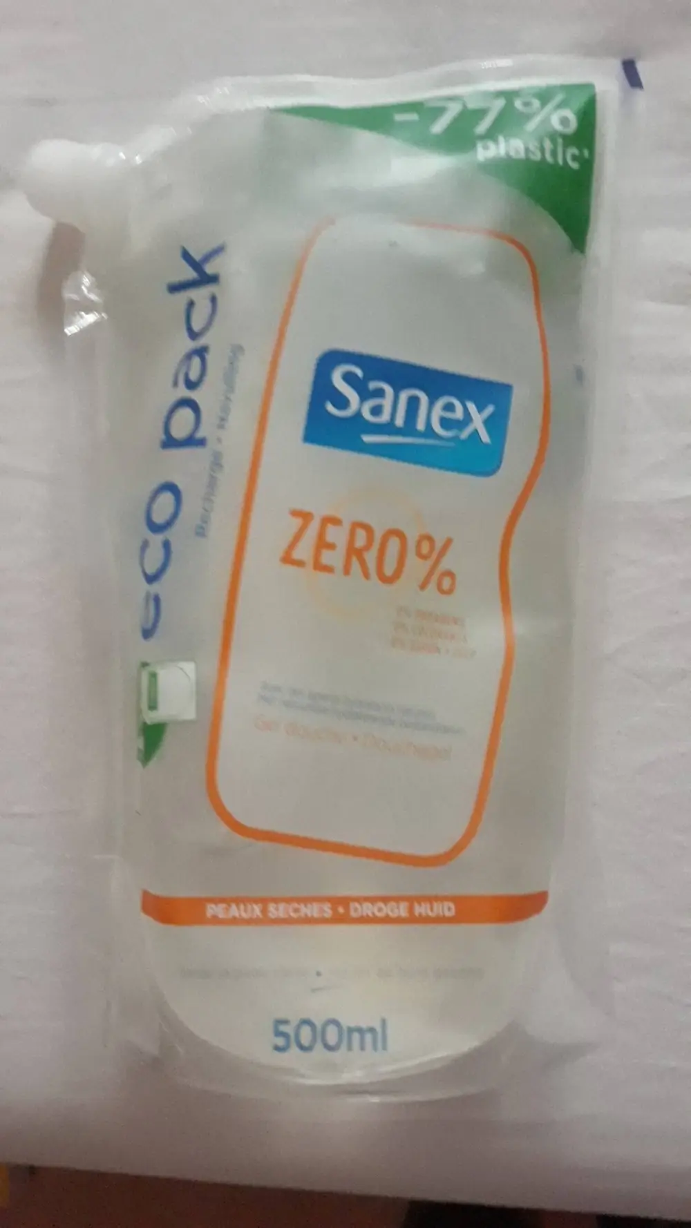 SANEX - Zero% - Gel douche peaux sèches eco pack