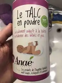 ANAÉ - Le talc en poudre - Toilette quotidienne des bébés