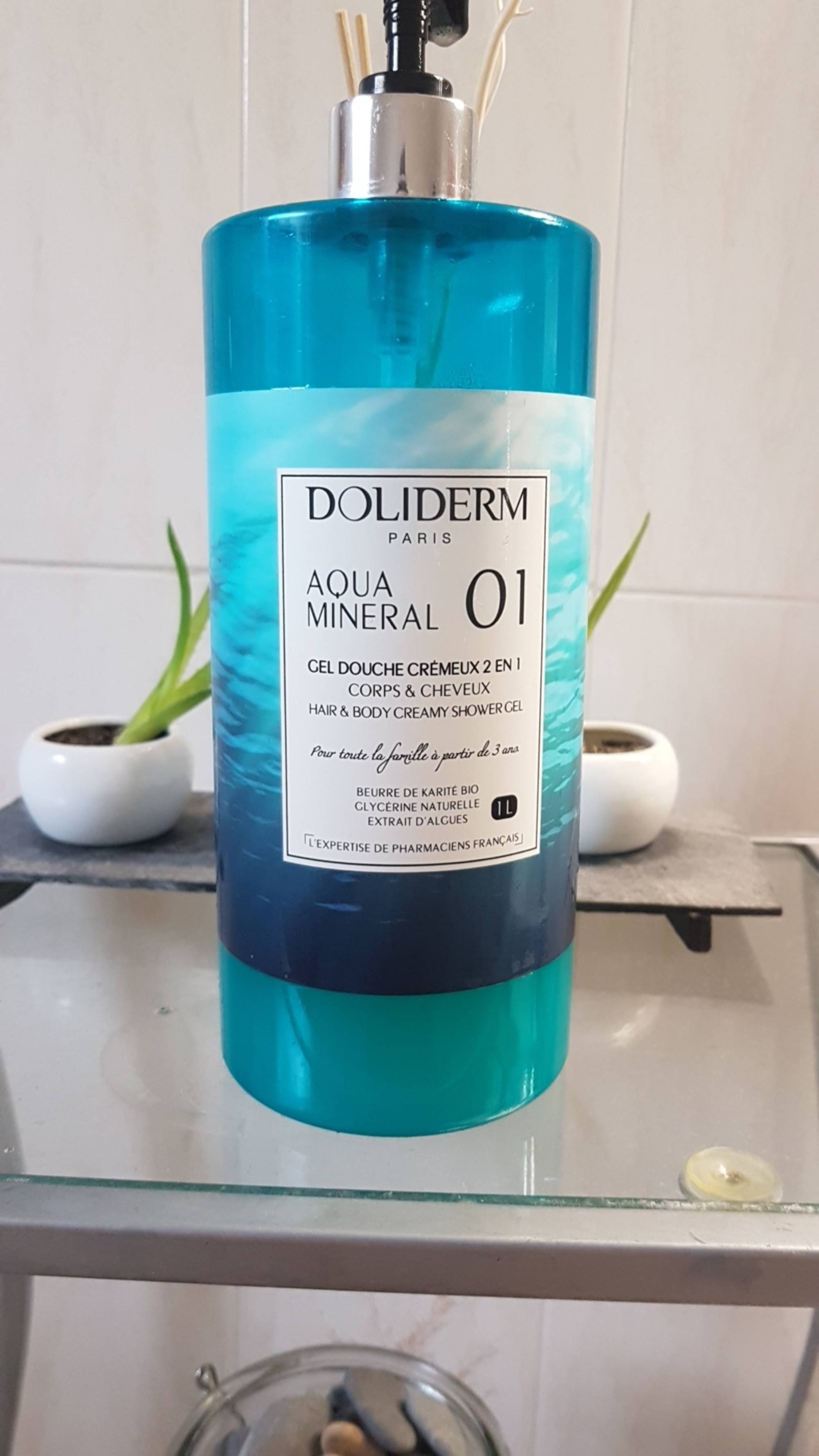 DOLIDERM - Aqua mineral 01 - Gel douche crèmeux 2 en 1