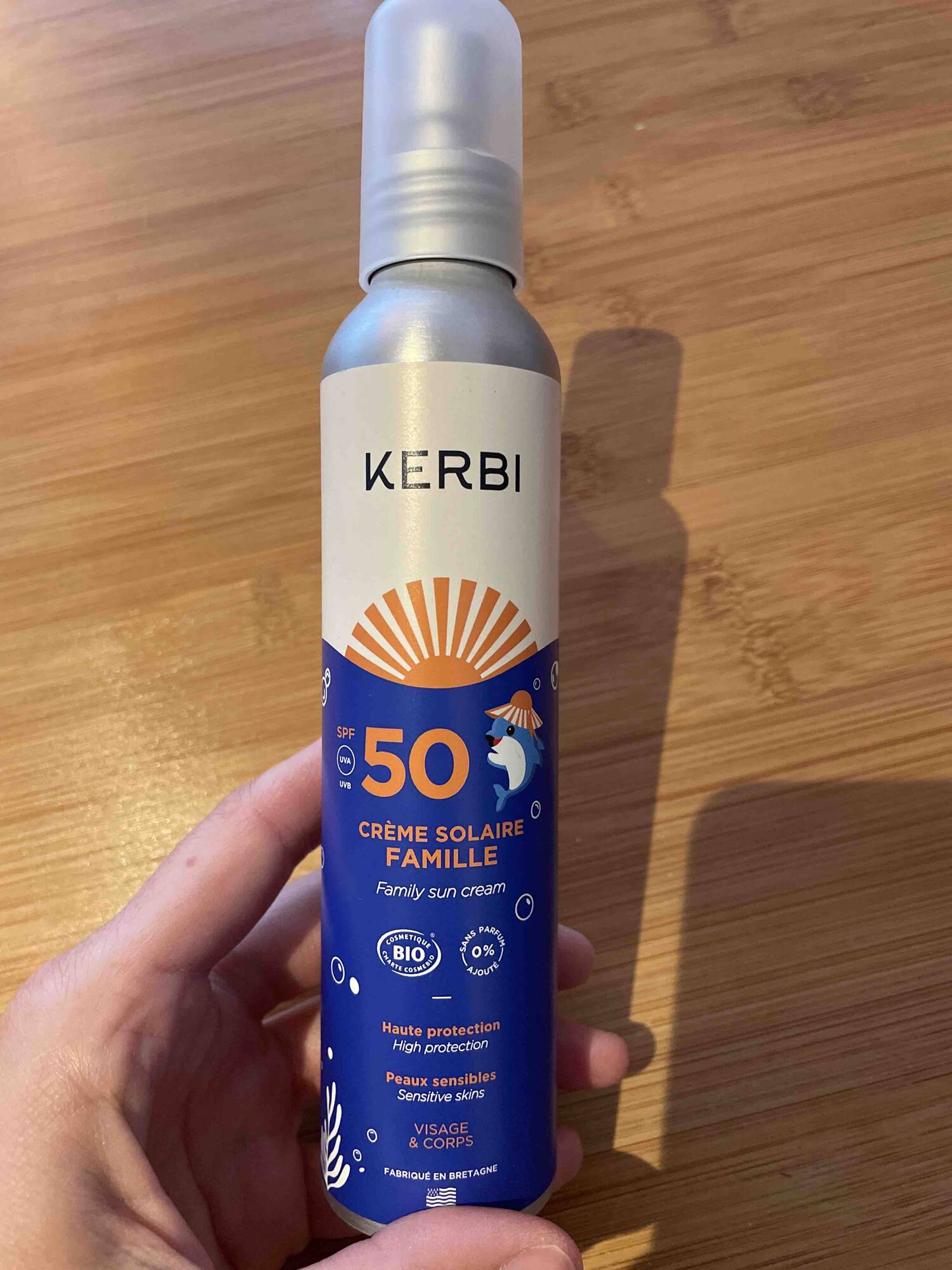 KERBI - Crème solaire famille SPF 50 visage & corps