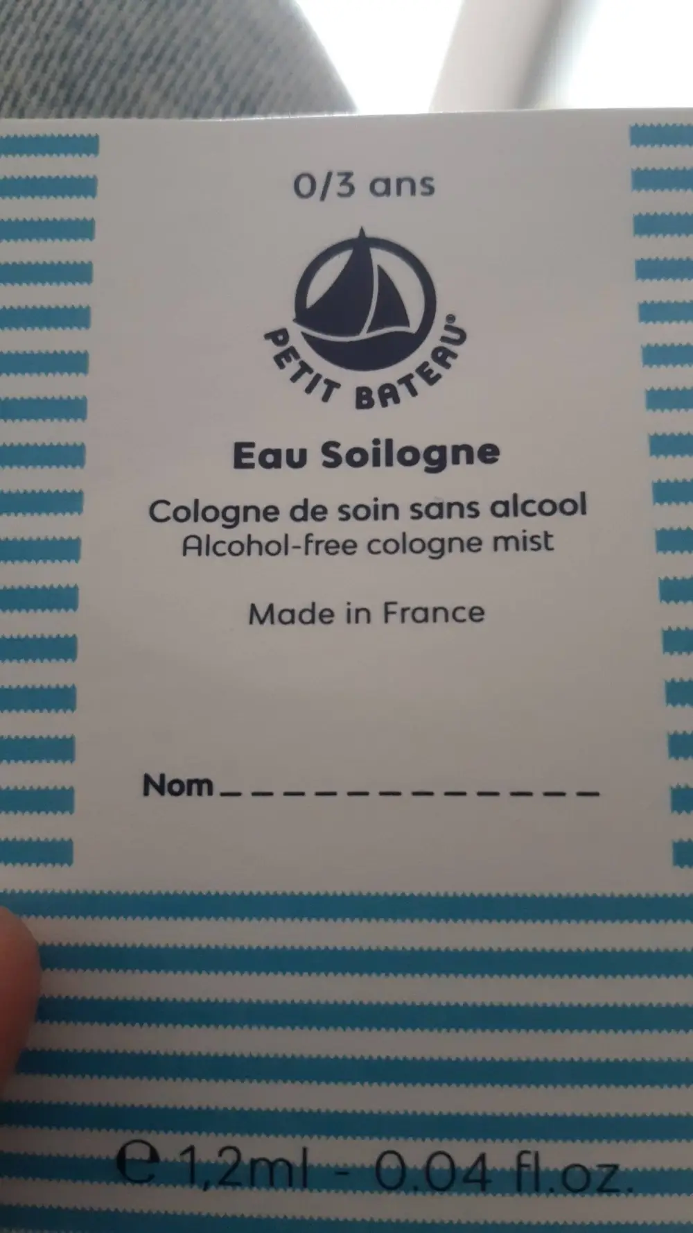 PETIT BATEAU - Eau soilogne - Cologne de soin sans alcool