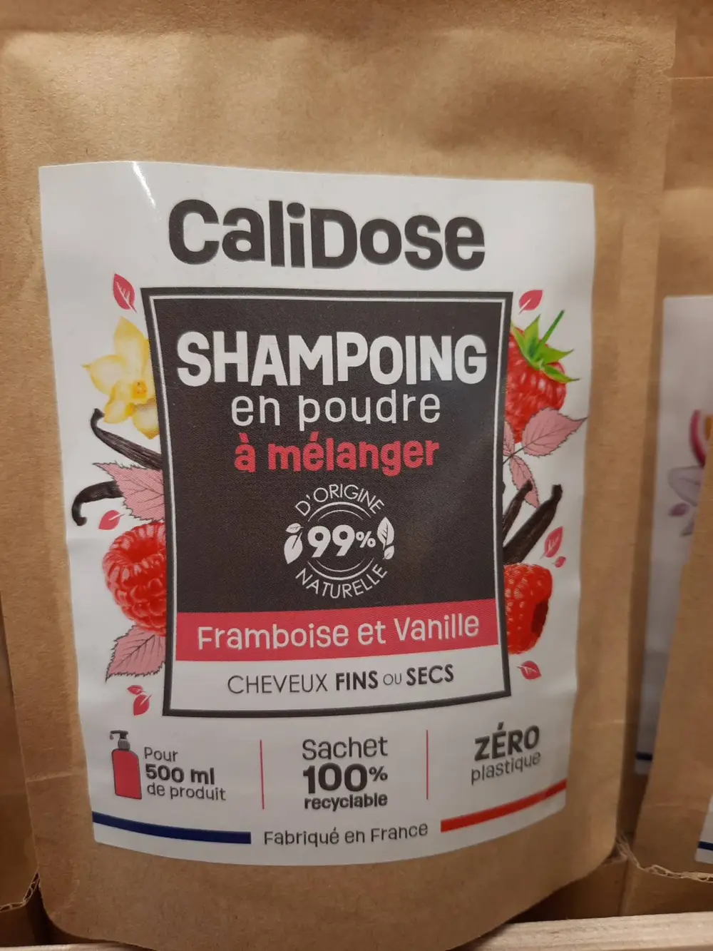 CALIDOSE - Shampooing en poudre à mélanger framboise et vanille