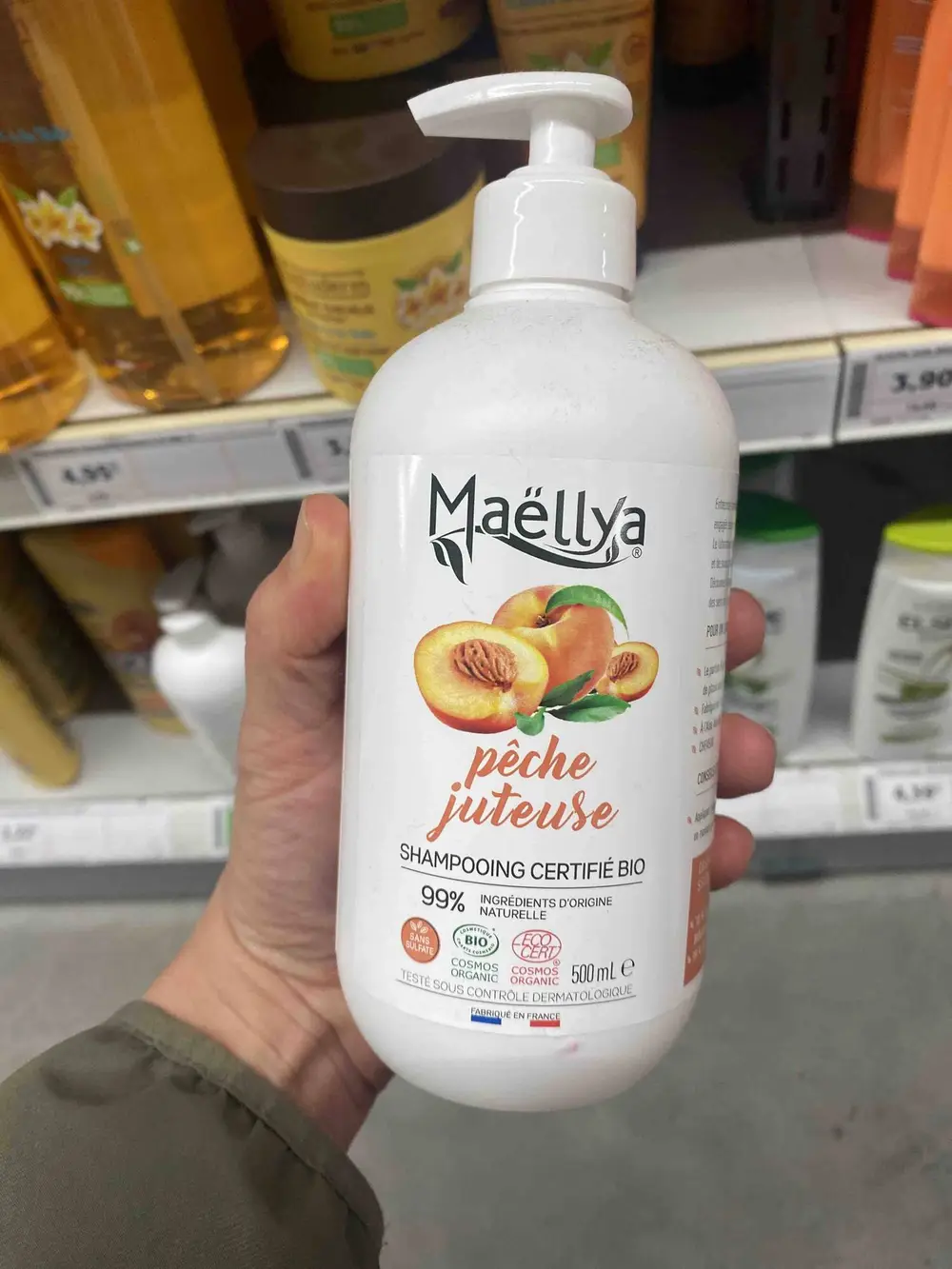 MAËLLYA - Pêche juteuse - Shampooing certifié bio