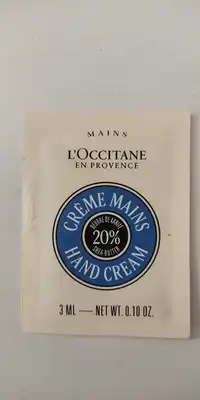 L'OCCITANE - Creme mains beurre de karité 20%