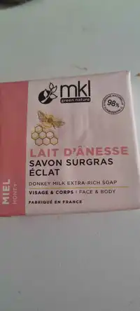 MKL GREEN NATURE - Miel - Savon surgras éclat au lait d'ânesse