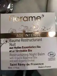 FLORAME - Age intense - Baume restructurant nuit bio