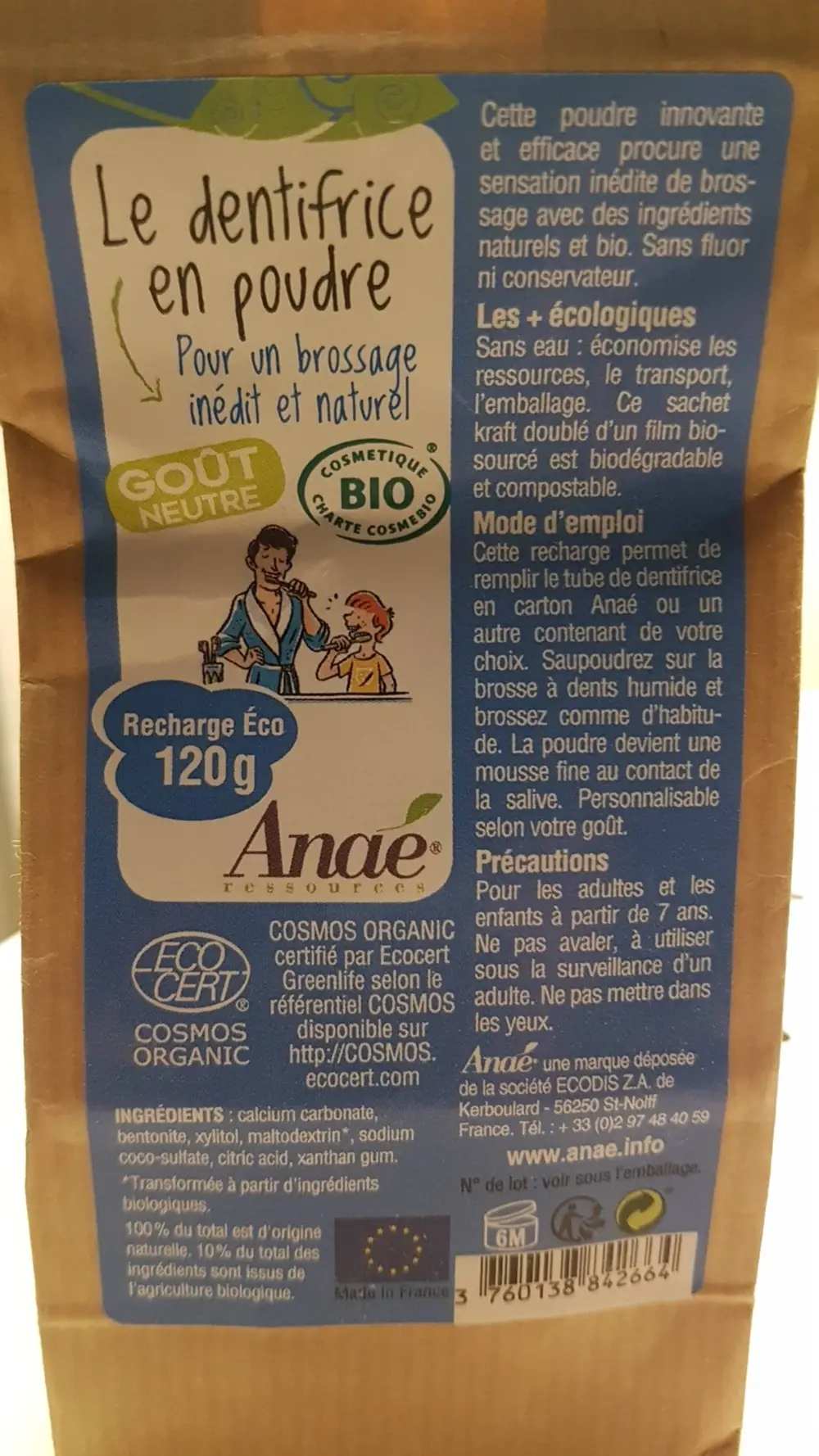 ANAÉ - Goût neutre - Le dentifrice en poudre