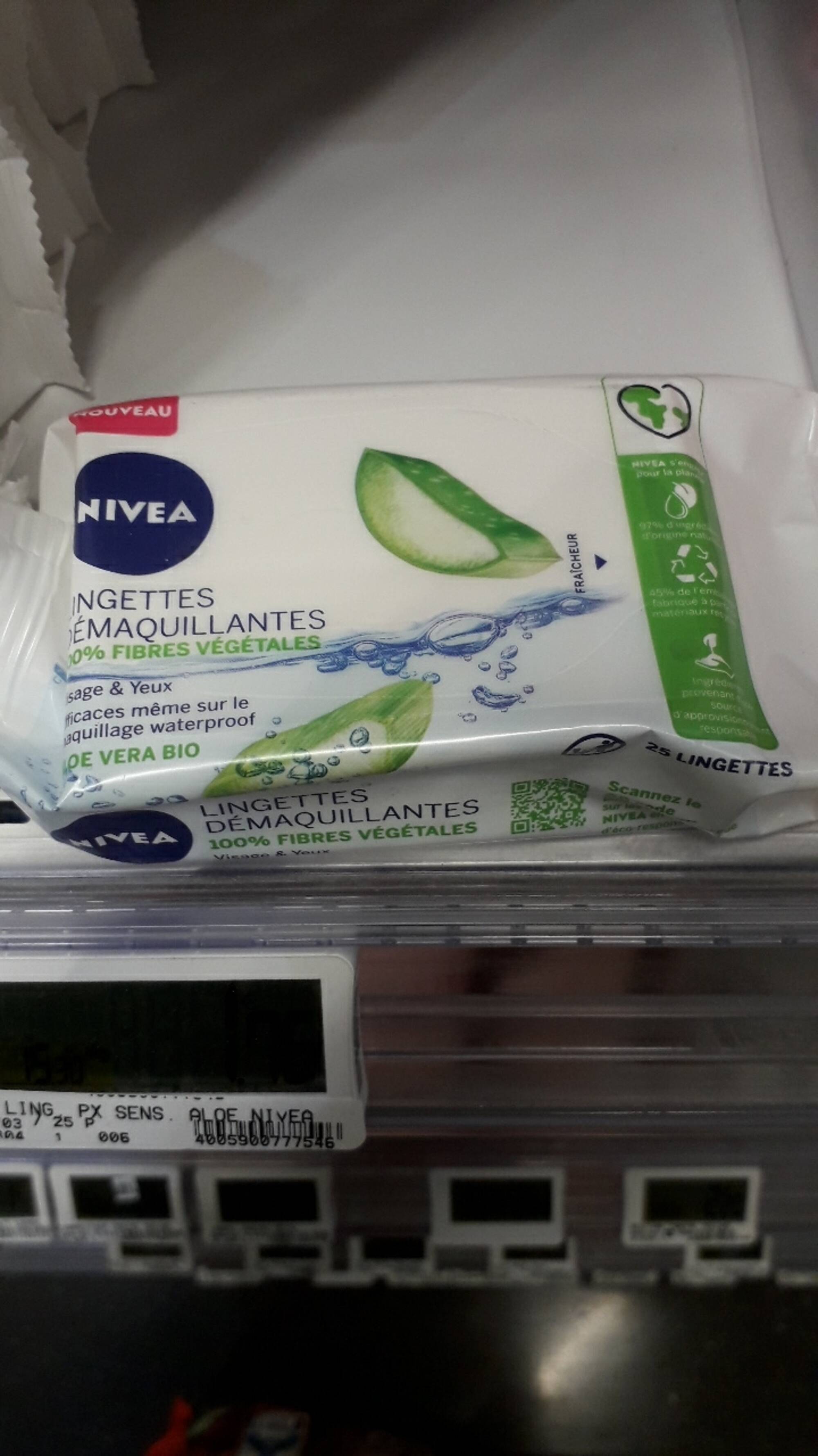 NIVEA - Aloe vera bio - Lingettes démaquillantes