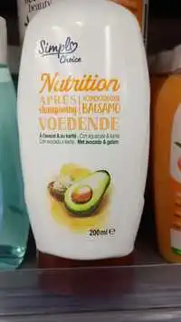 SIMPLE CHOICE - Nutrition voedende - Après shampooing à l'avocat & au karité