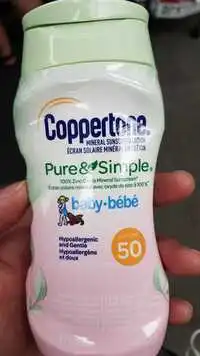 COPPERTONE - Pure & simple - Écran solaire minérale en lotion bébé SPF50