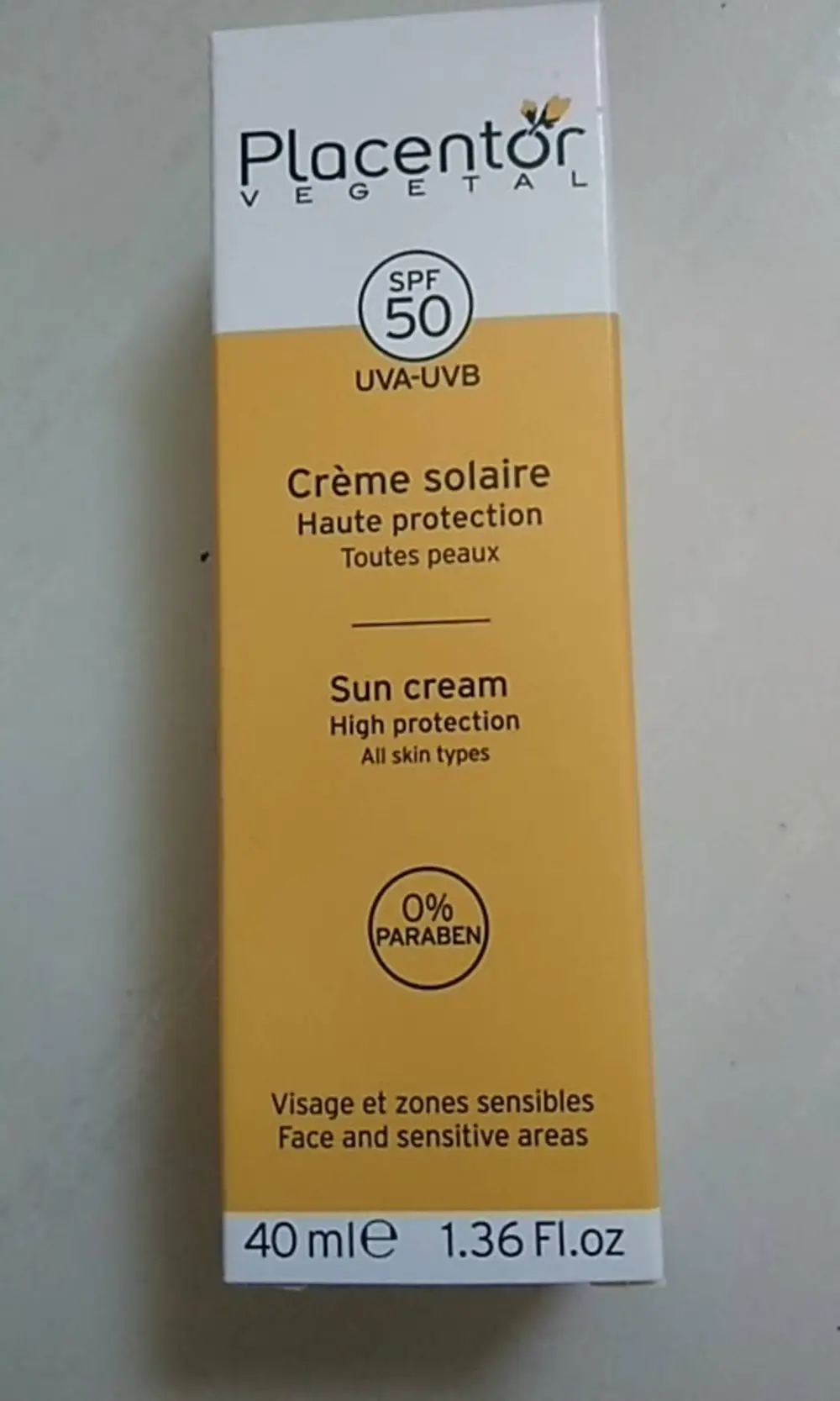 PLACENTOR VÉGÉTAL - Crème solaire pour visage