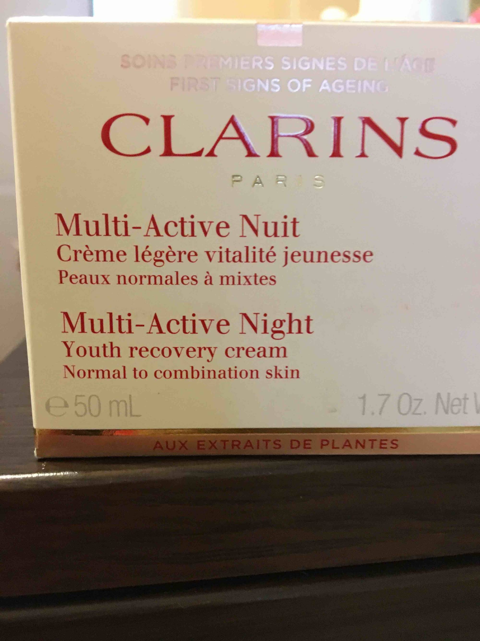 CLARINS PARIS - Multi-Active nuit - Crème légère vitalité jeunesse
