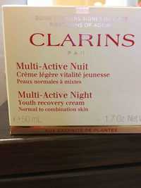 CLARINS PARIS - Multi-Active nuit - Crème légère vitalité jeunesse
