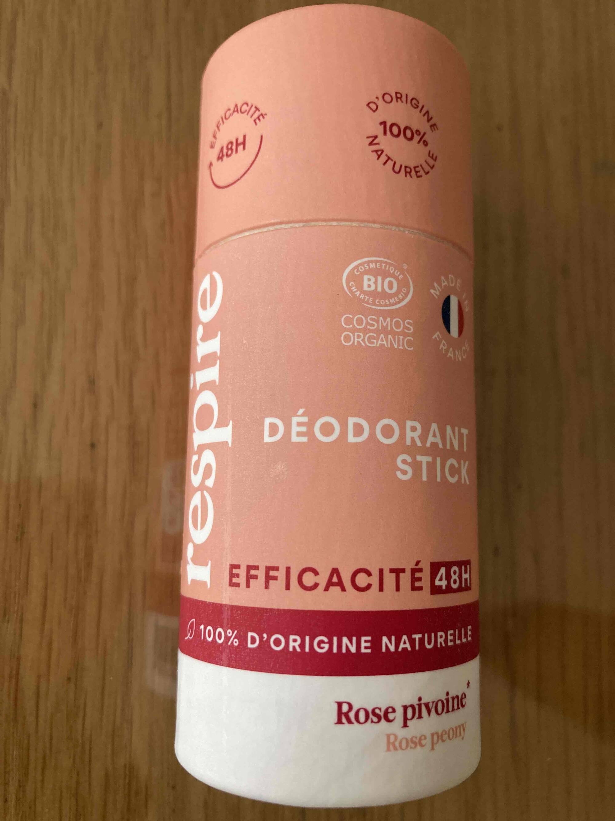 RESPIRE - Déodorant stick efficacité 48h rose pivoine
