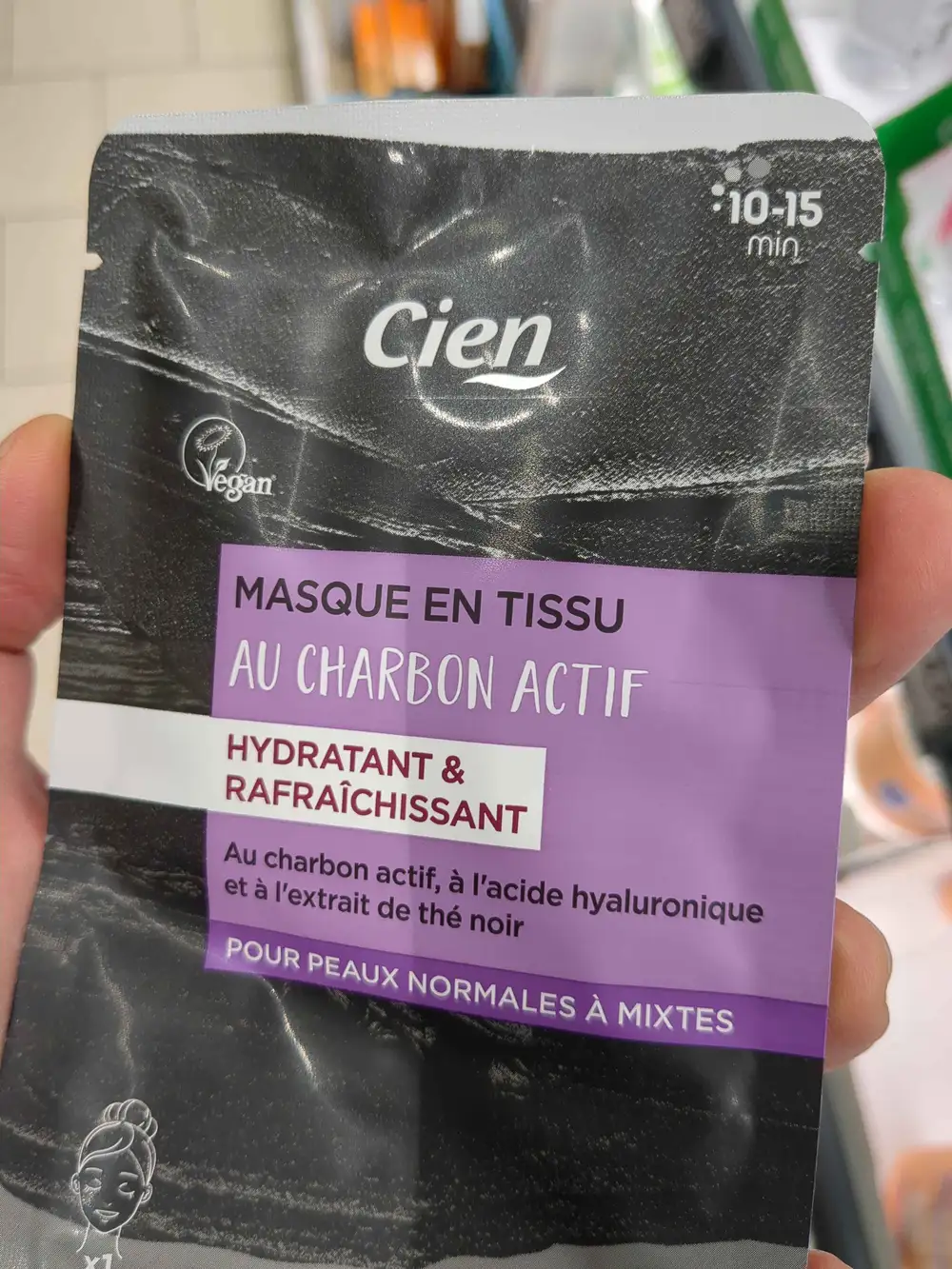 CIEN - Masque en tissu au charbon actif