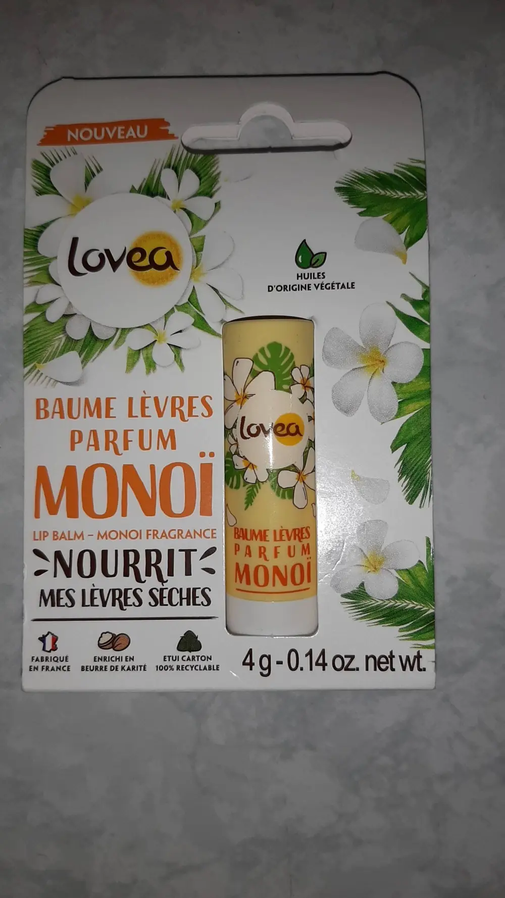 LOVEA - Baume lèvres parfum Monoï