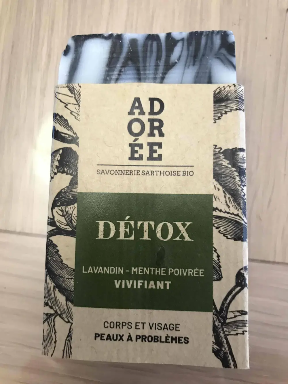 SAVONNERIE ADORÉE - Détox -Savon lavadin menthe poivrée vivifiant