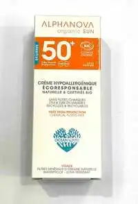 ALPHANOVA - Crème hypoallergénique écoresponsable - Très haute protection  SPF 50+