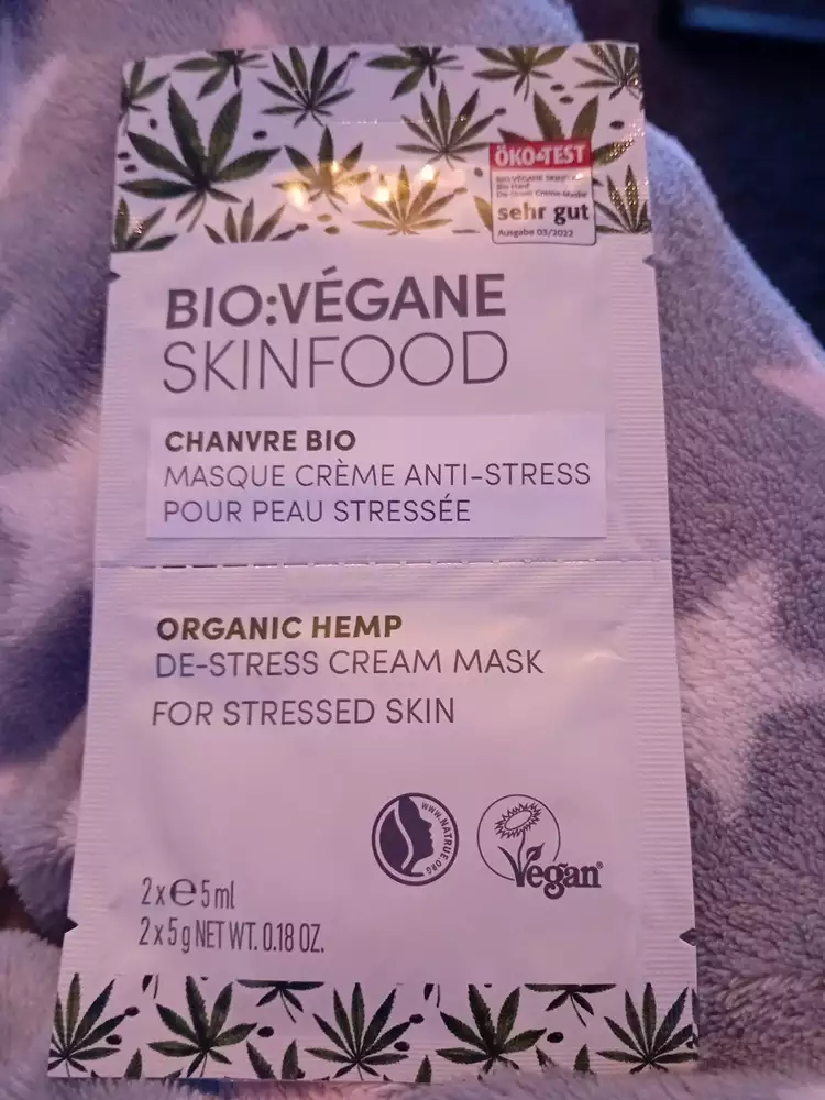 BIO VÉGANE - Skinfood - Masque crème anti-stress chanvre bio