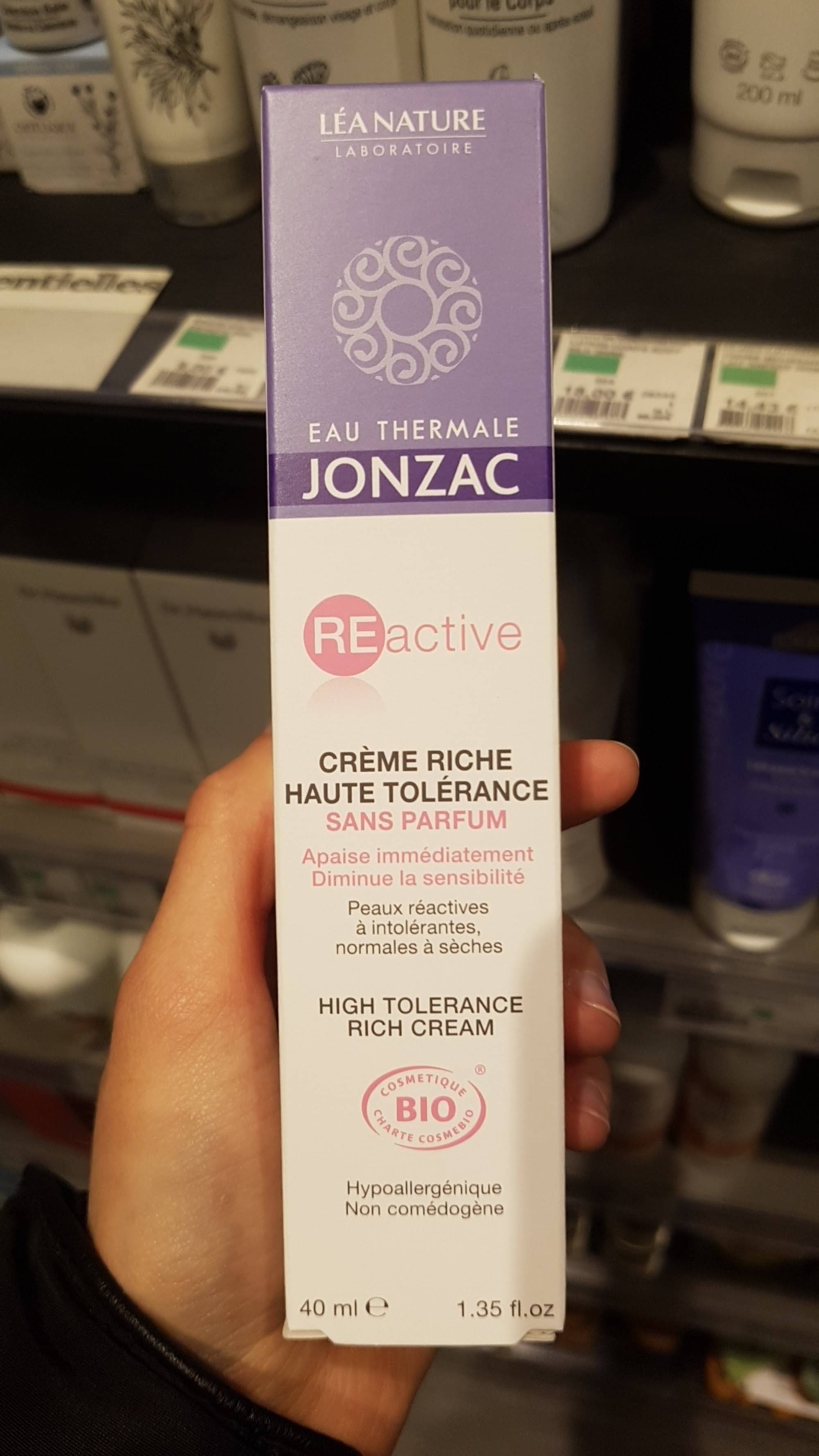 EAU THERMALE JONZAC - Reactive - Crème riche haute tolérance bio