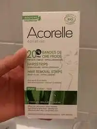 ACORELLE - Bandes de cire froide bio - Epilation visage