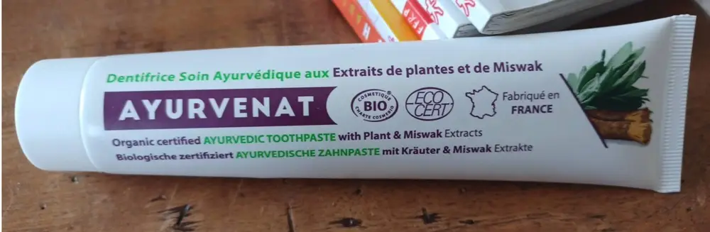 OLÉANAT - Ayurvenat  - Dentifrice Soin Ayurvédique aux Extraits de plantes et de Miswak 