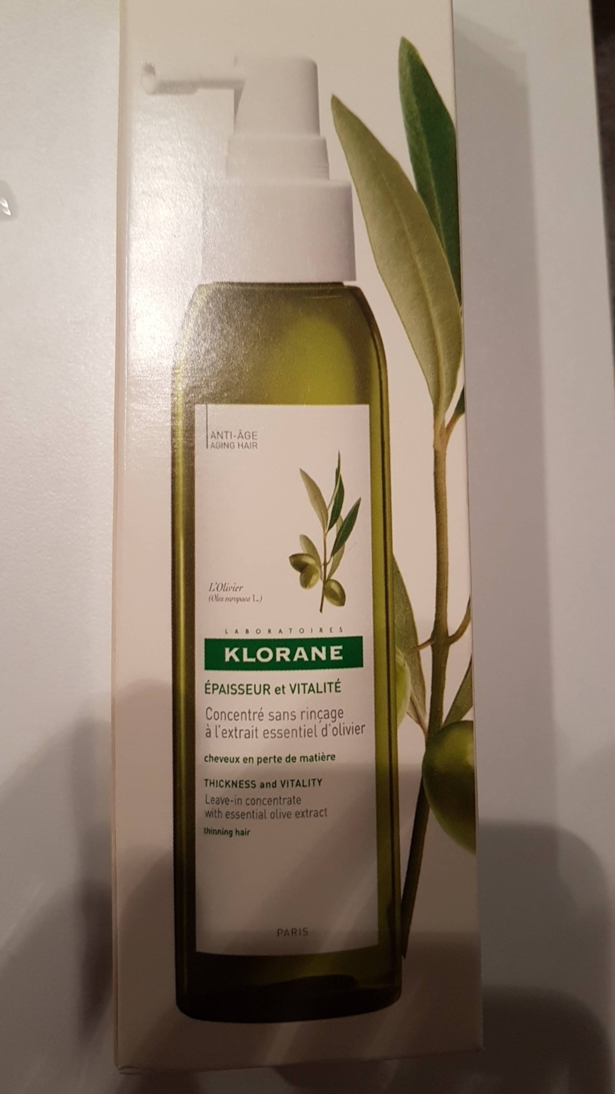 KLORANE - L'Olivier - Concentré sans rinçage à l'extrait essentiel d'olivier