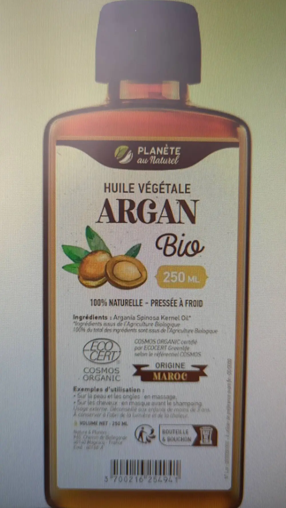 PLANÈTE AU NATUREL - Huile végétale argan bio