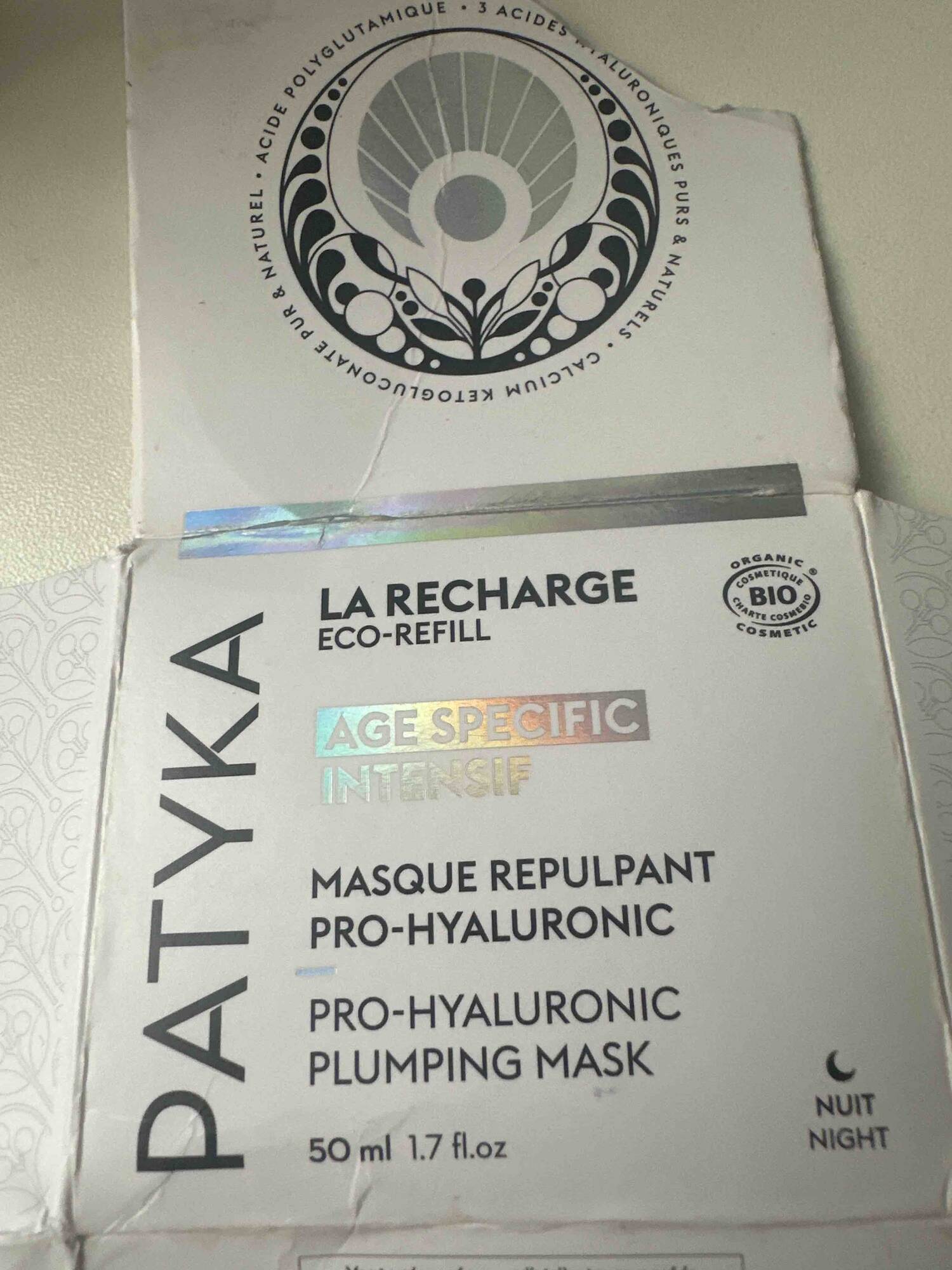 PATYKA - Age specific intensif - Masque repulpant pro-hyaluronic nuit