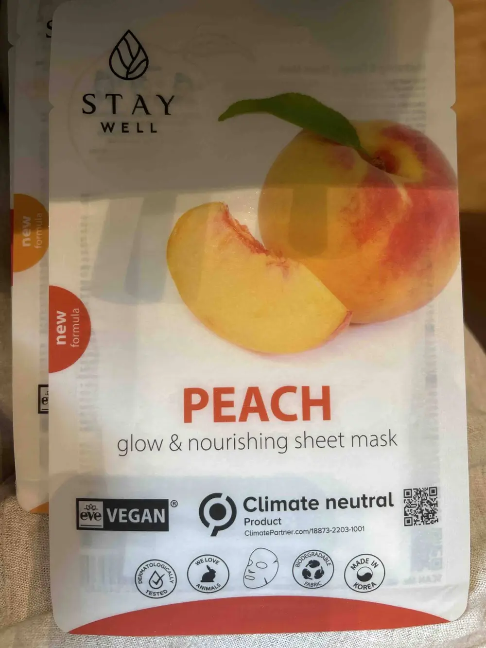 STAY WELL - Peach - Glow & nourishing sheet mask