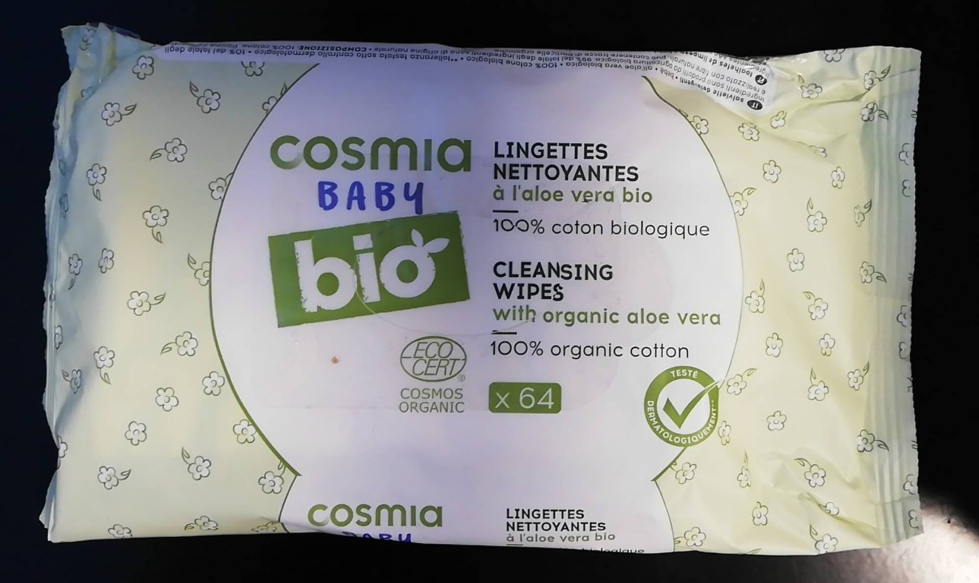 COSMIA - Cosmia Baby - Lingettes nettoyantes à l'aloe vera bio