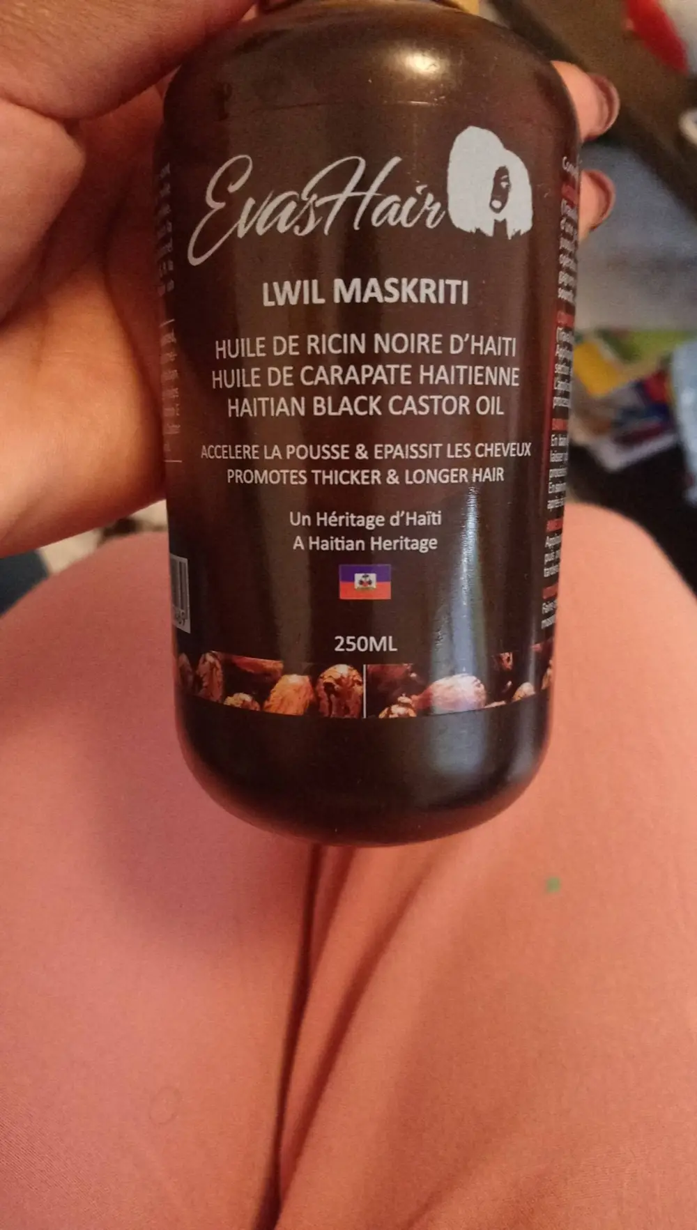 EVAS HAIR - Lwil Maskriti - Huile de ricin noire d'haiti