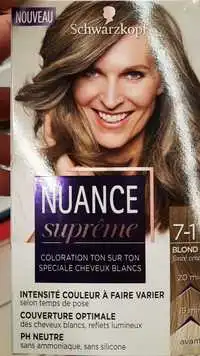 SCHWARZKOPF - Nuance suprême - coloration ton sur ton 7-1 blond