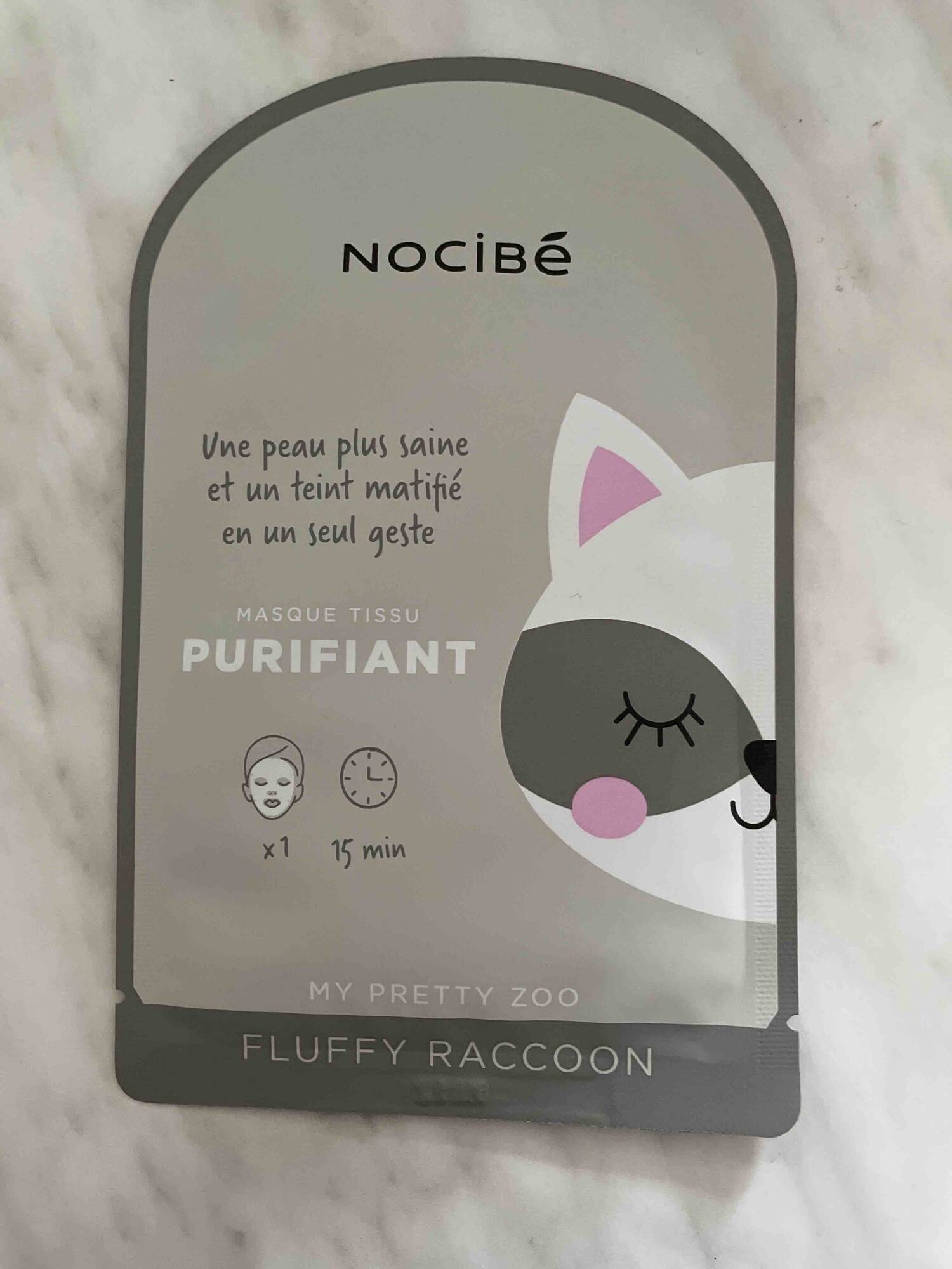 NOCIBÉ - My pretty zoo Fluffy raccoon - Masque tissu purifiant