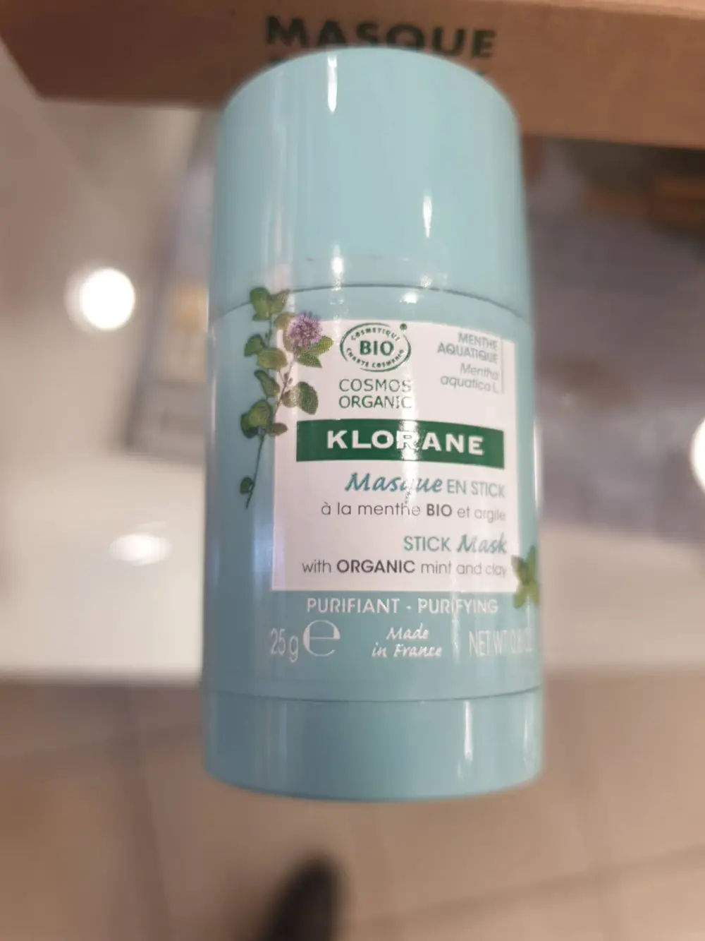 KLORANE - Masque en stick à la menthe bio et à l'argile