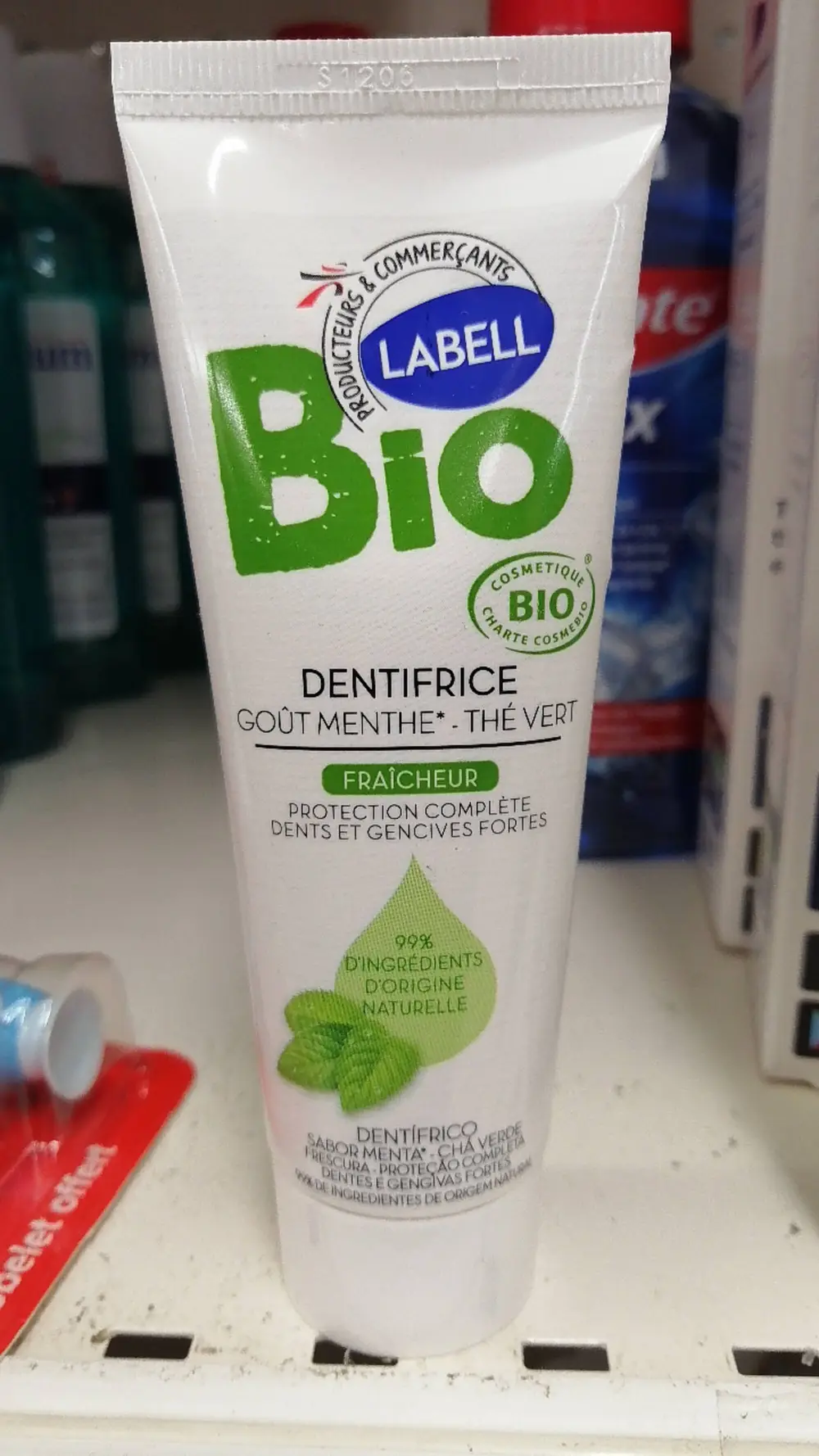 LABELL - Dentifrice goût menthe - thé vert 