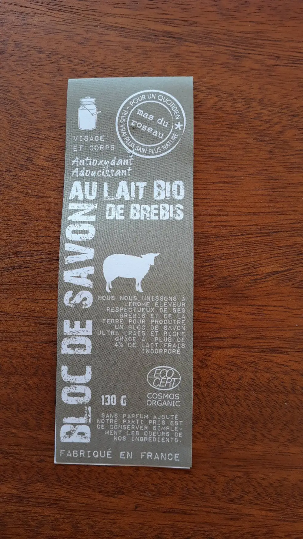 MAS DU ROSEAU - Bloc de savon au lait de brebis 