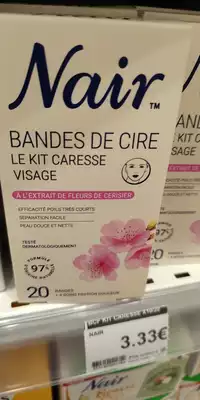 NAIR - Le kit caresse visage - 20 bandes de cire + 4 soins finition douceur