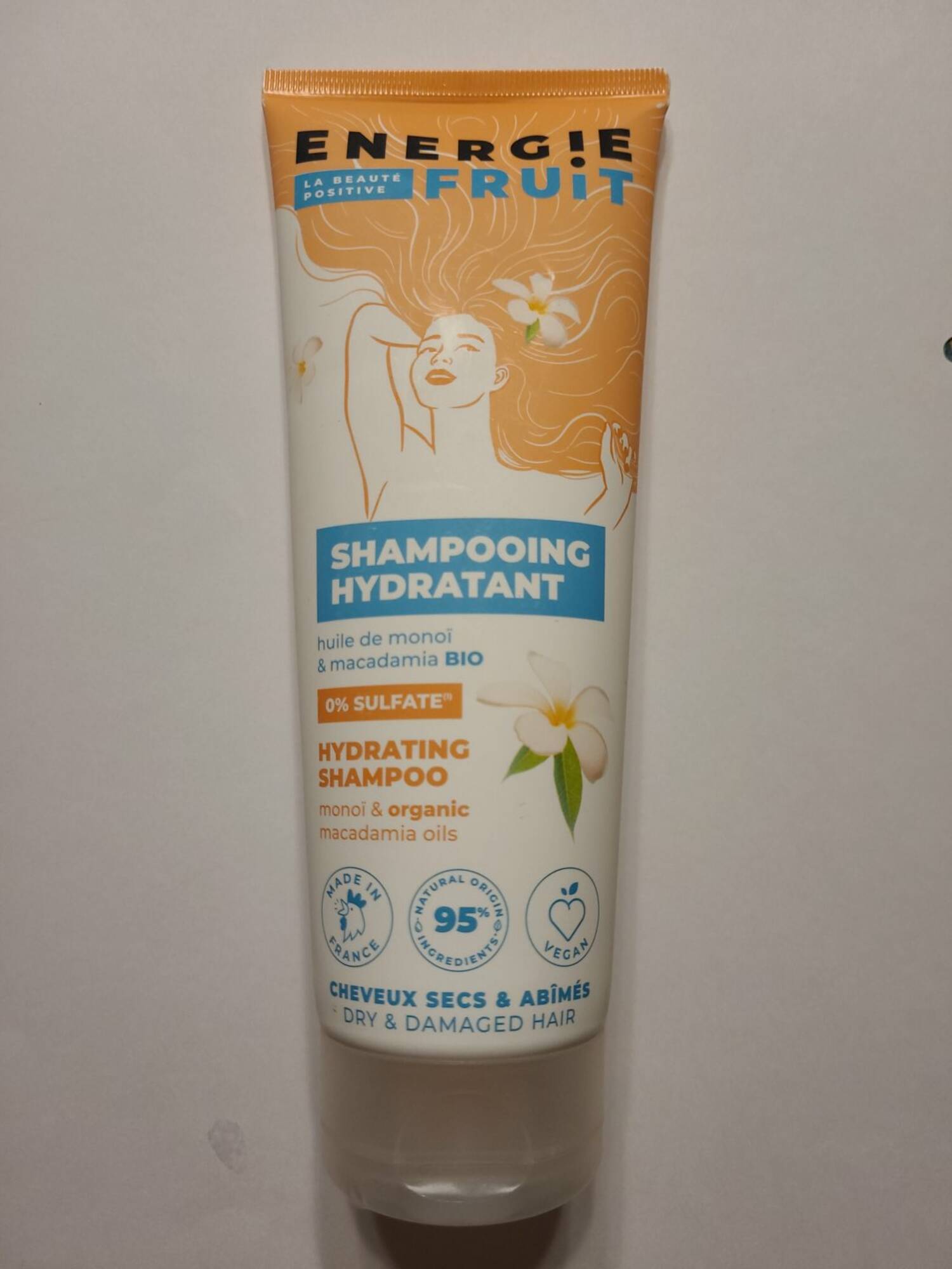 ENERGIE FRUIT 2 en 1 Masque + Après-shampooing huile de monoïet huile de  macadamia bio cheveux secs à abîmés 300ml pas cher 