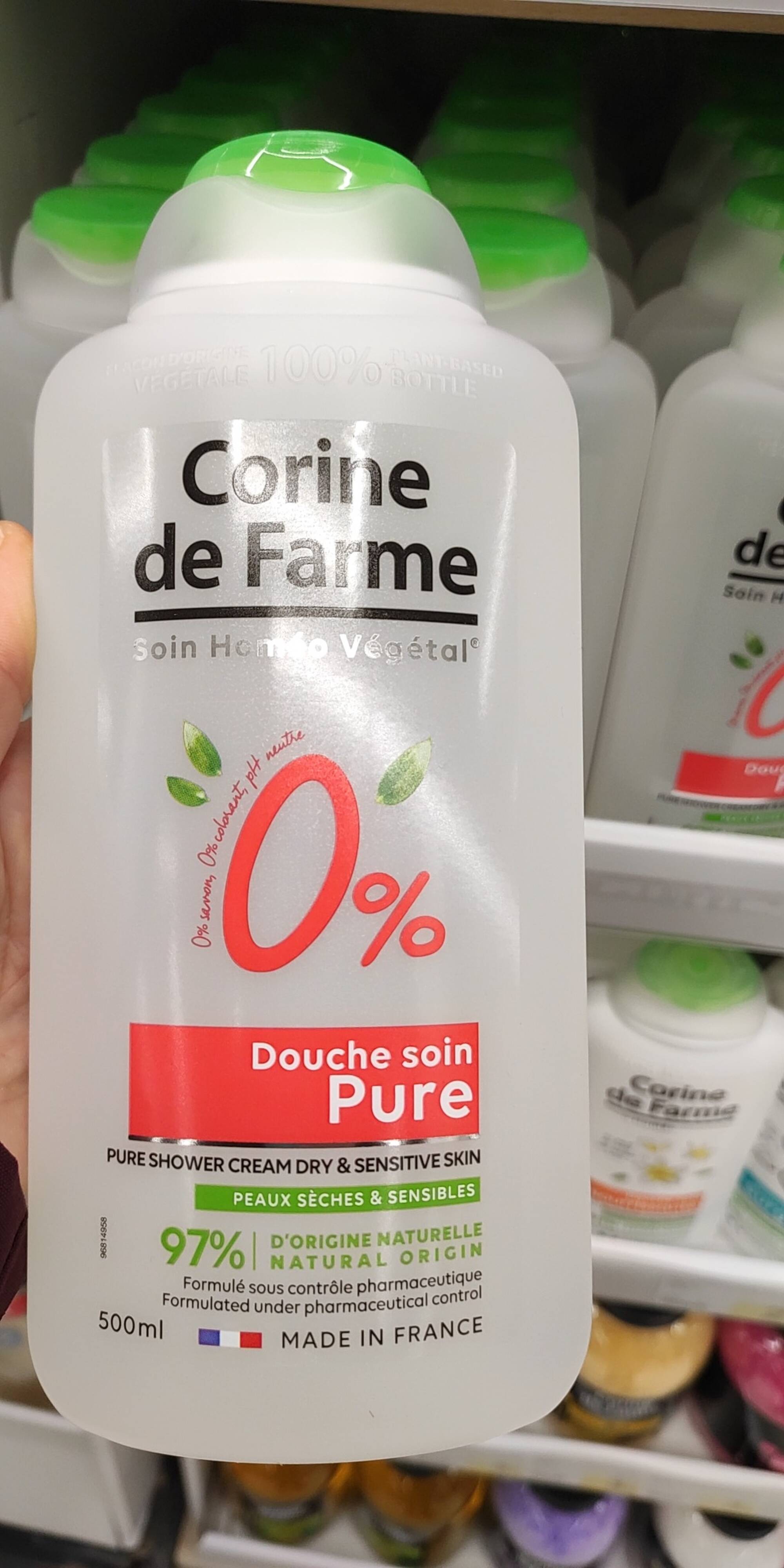 CORINE DE FARME - Soin homéo végétal - Douche soin pure 0%