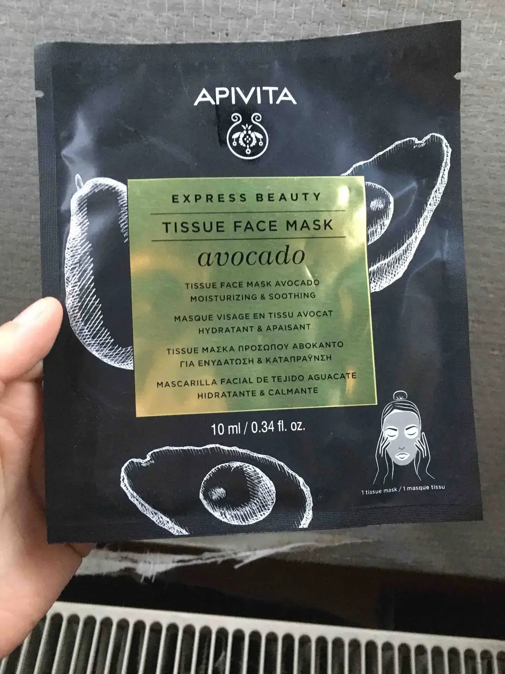 APIVITA - Masque visage en tissu avocat 